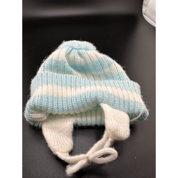 CPK Cabbage Patch Kids Vtg Baby Bean Butt BBB Blue White Knit Sleeper With Hat - Picture 12 of 13